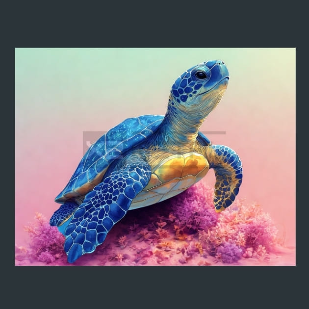 Coral Companion Turtles Metal Wall Art and Desktop Mouse Pad by X2Metal