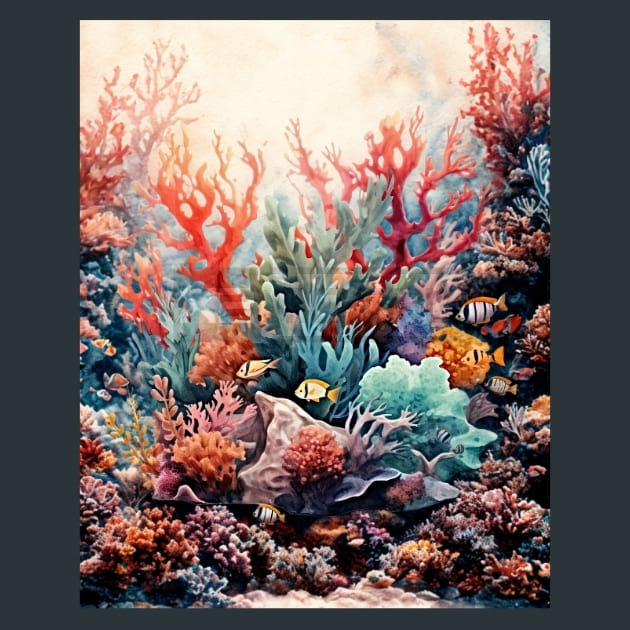 Coral Reef 14 Metal Wall Art and Desktop Mouse Pad by X2Metal