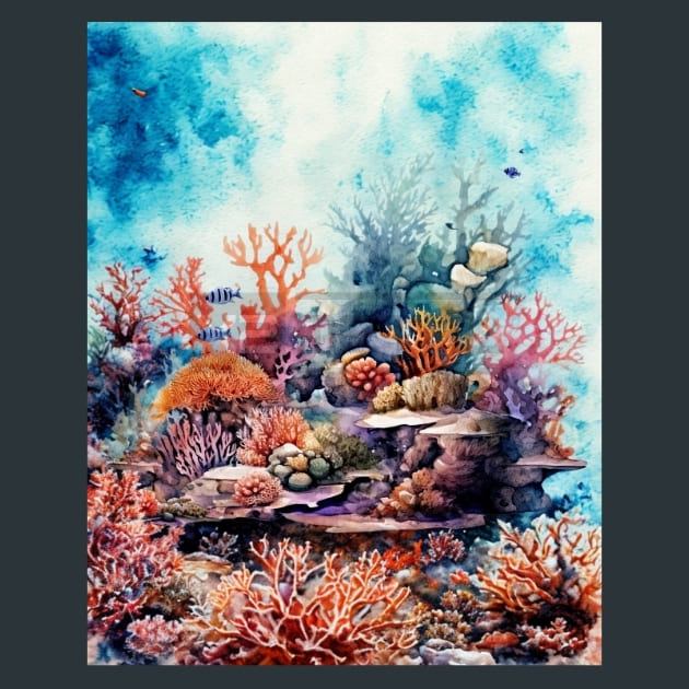 Coral Reef 3 Metal Wall Art and Desktop Mouse Pad by X2Metal