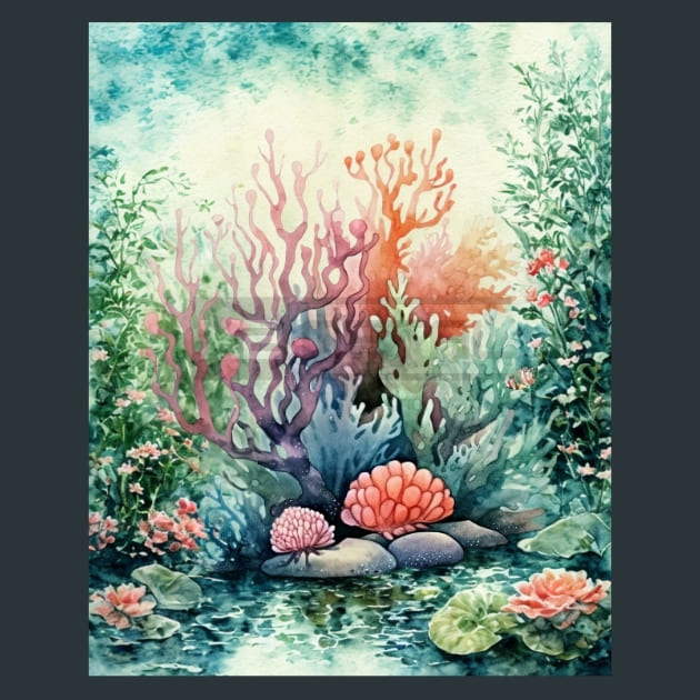 Coral Reef 7 Metal Wall Art and Desktop Mouse Pad by X2Metal