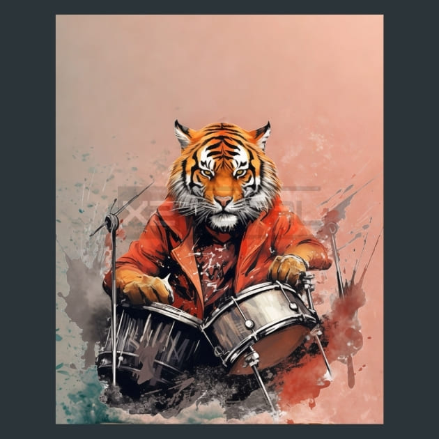 Coral Watch Tiger Metal Wall Art and Desktop Mouse Pad by X2Metal
