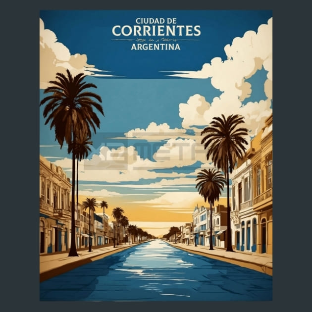 Corrientes Argentina Metal Wall Art and Desktop Mouse Pad by X2Metal