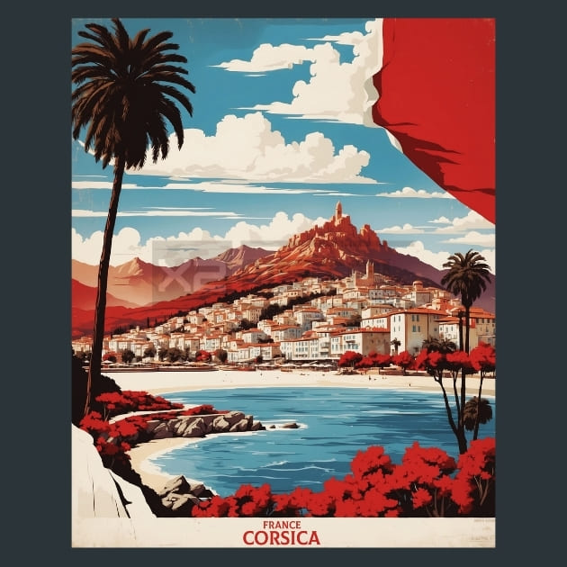 Corsica France 1 Metal Wall Art and Desktop Mouse Pad by X2Metal