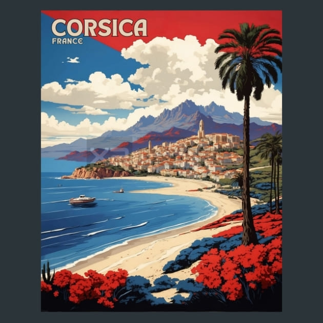 Corsica France Metal Wall Art and Desktop Mouse Pad by X2Metal
