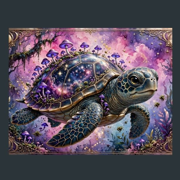 Cosmic-Turtle-3-Metral-Print