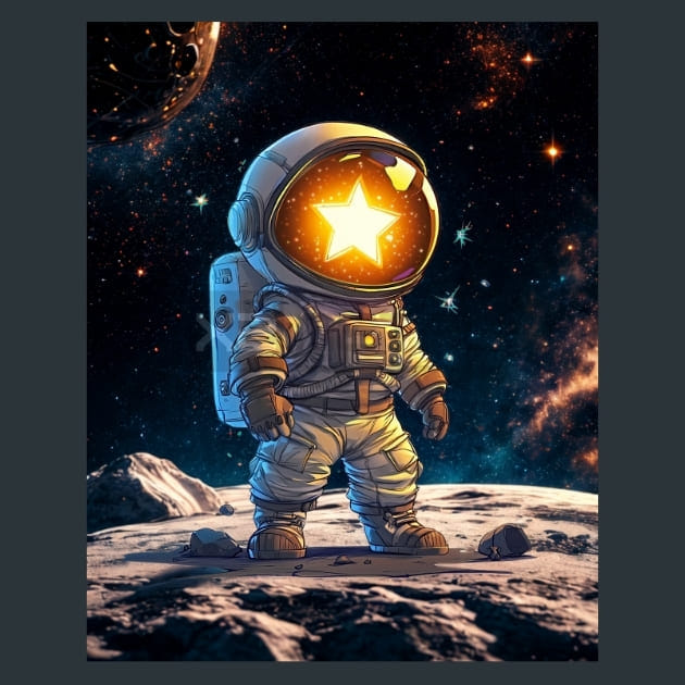Cosmic Astronaut 36 Metal Wall Art and Desktop Mouse Pad by X2Metal