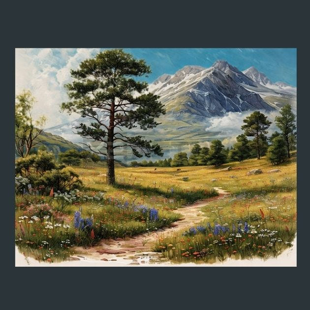 Country side Bliss 35 Metal Wall Art and Desktop Mouse Pad by X2Metal