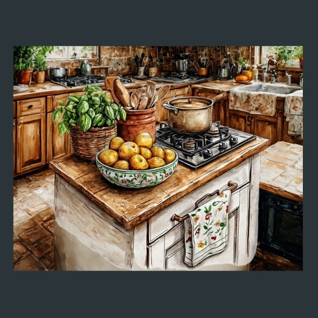 Country Kitchen 4 Metal Wall Art and Desktop Mouse Pad by X2Metal