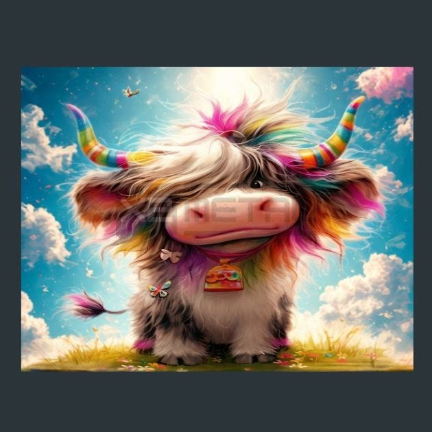 Cow Meadow 103 Metal Wall Art and Desktop Mouse Pad by X2Metal