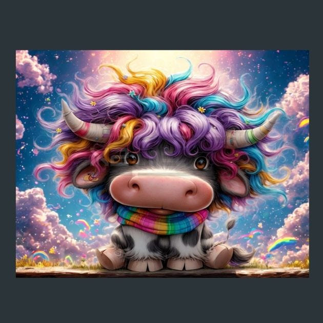 Cow Meadow 108 Metal Wall Art and Desktop Mouse Pad by X2Metal