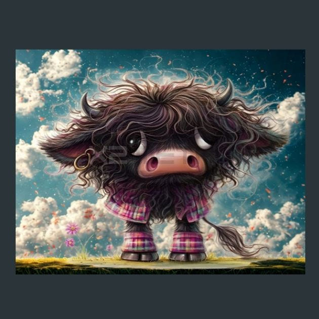 Cow Meadow 111 Metal Wall Art and Desktop Mouse Pad by X2Metal