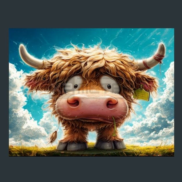 Cow Meadow 112 Metal Wall Art and Desktop Mouse Pad by X2Metal