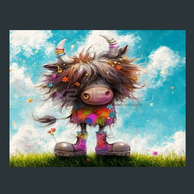 Cow Meadow 114 Metal Wall Art and Desktop Mouse Pad by X2Metal