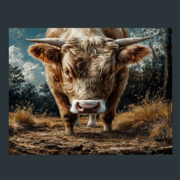 Cow Meadow 14 Metal Wall Art and Desktop Mouse Pad by X2Metal