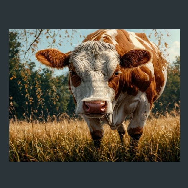 Cow Meadow 15 Metal Wall Art and Desktop Mouse Pad by X2Metal