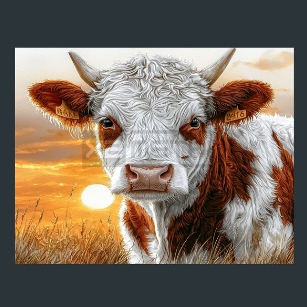 Cow Meadow 21 Metal Wall Art and Desktop Mouse Pad by X2Metal