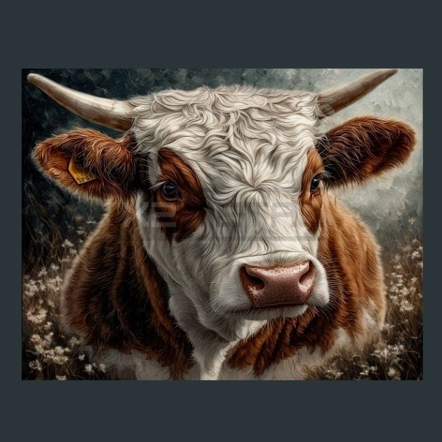 Cow Meadow 25 Metal Wall Art and Desktop Mouse Pad by X2Metal