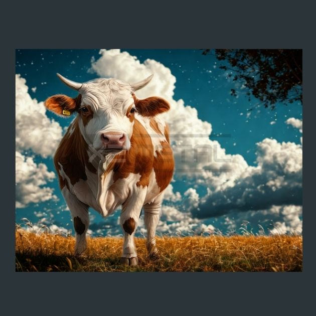 Cow Meadow 4 Metal Wall Art and Desktop Mouse Pad by X2Metal