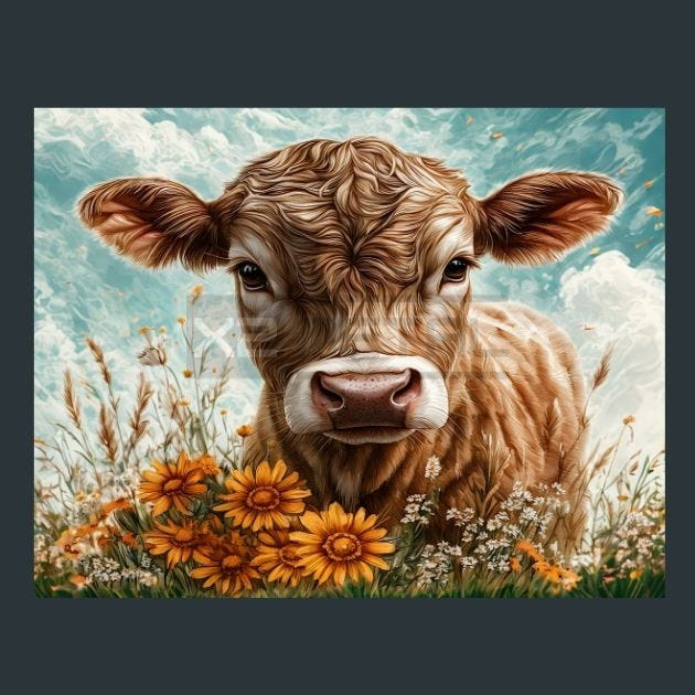 Cow Meadow 44 Metal Wall Art and Desktop Mouse Pad by X2Metal