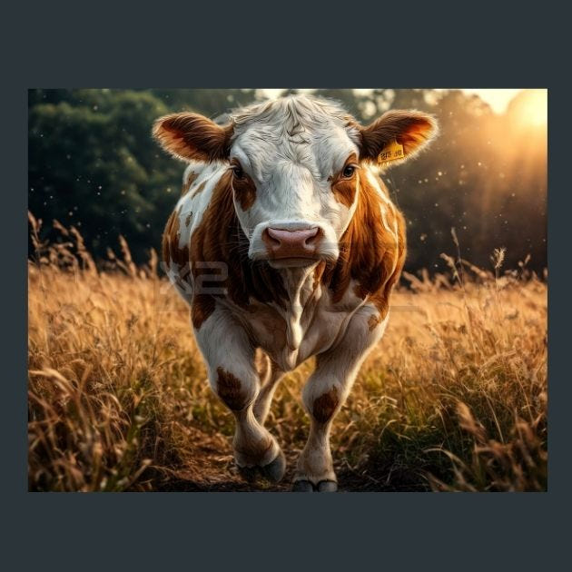 Cow Meadow 51 Metal Wall Art and Desktop Mouse Pad by X2Metal