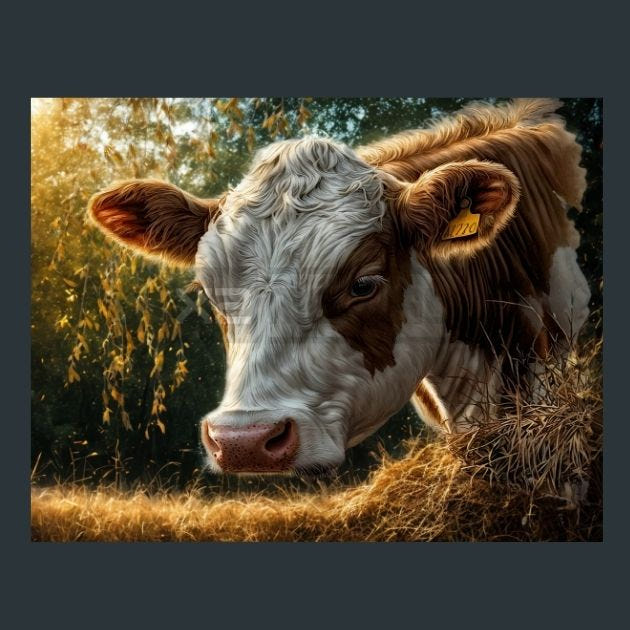 Cow Meadow 6 Metal Wall Art and Desktop Mouse Pad by X2Metal