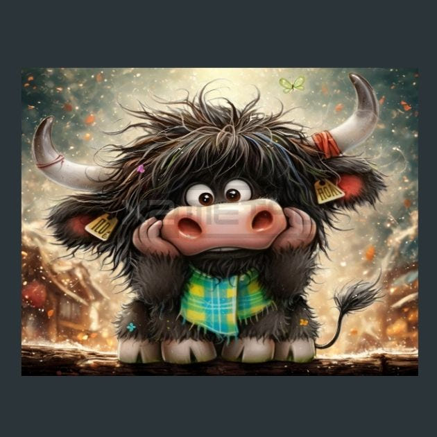 Cow Meadow 65 Metal Wall Art and Desktop Mouse Pad by X2Metal