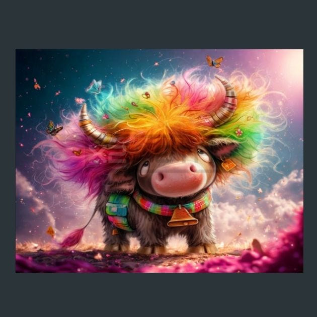 Cow Meadow 70 Metal Wall Art and Desktop Mouse Pad by X2Metal