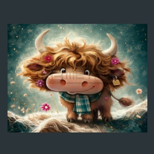 Cow Meadow 76 Metal Wall Art and Desktop Mouse Pad by X2Metal