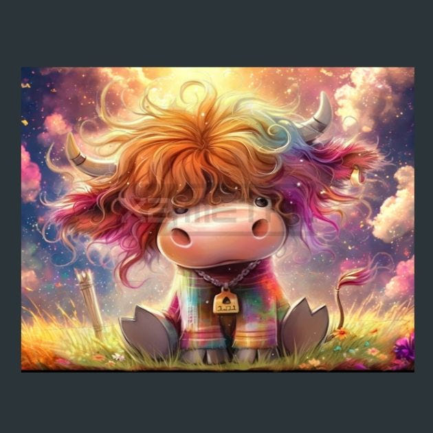 Cow Meadow 78 Metal Wall Art and Desktop Mouse Pad by X2Metal