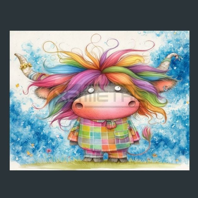 Cow Meadow 79 Metal Wall Art and Desktop Mouse Pad by X2Metal