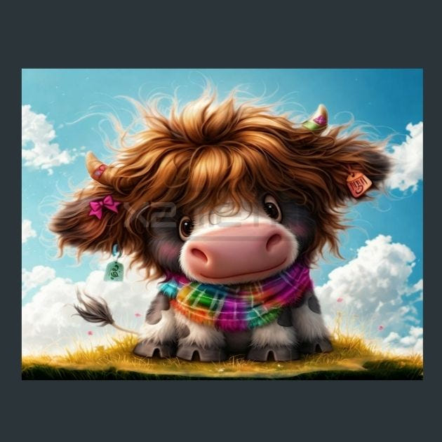 Cow Meadow 84 Metal Wall Art and Desktop Mouse Pad by X2Metal