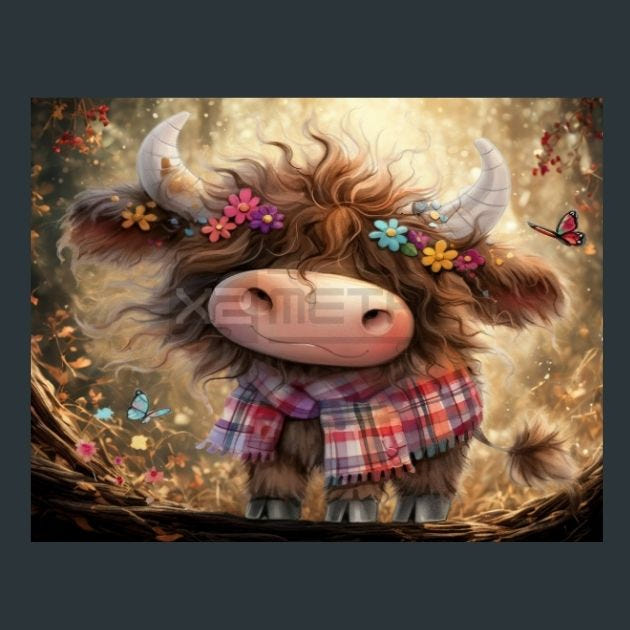 Cow Meadow 97 Metal Wall Art and Desktop Mouse Pad by X2Metal