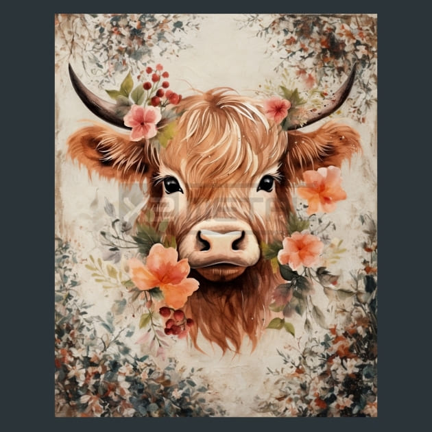 Cow 32 Metal Wall Art and Desktop Mouse Pad by X2Metal