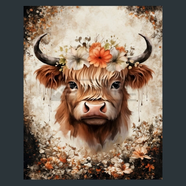 Cow 8 Metal Wall Art and Desktop Mouse Pad by X2Metal