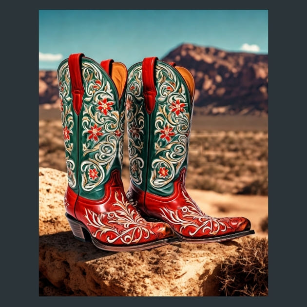 Cowboy Boots 14 Metal Wall Art and Desktop Mouse Pad by X2Metal
