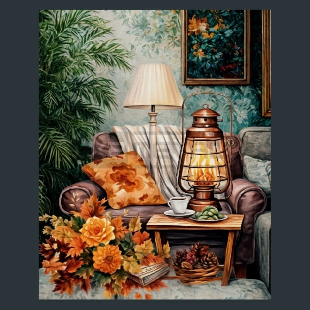 Cozy Autumn 21 Metal Wall Art and Desktop Mouse Pad by X2Metal