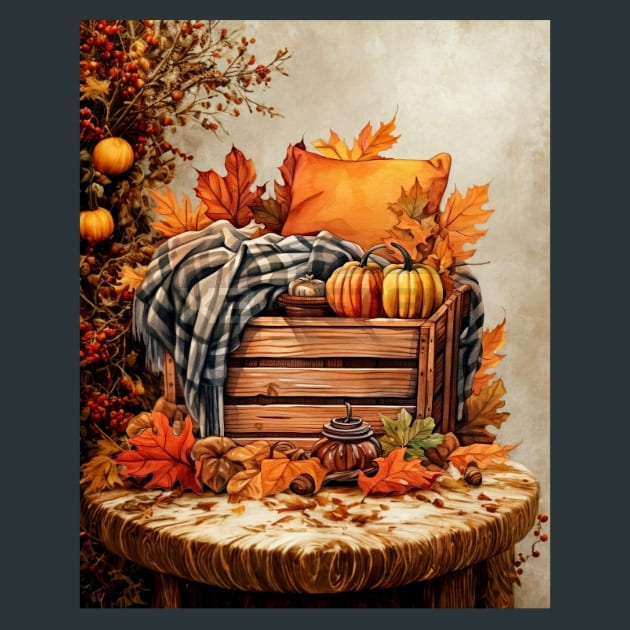 Cozy Autumn 41 Metal Wall Art and Desktop Mouse Pad by X2Metal