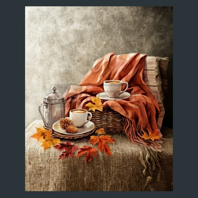 Cozy Autumn 44 Metal Wall Art and Desktop Mouse Pad by X2Metal