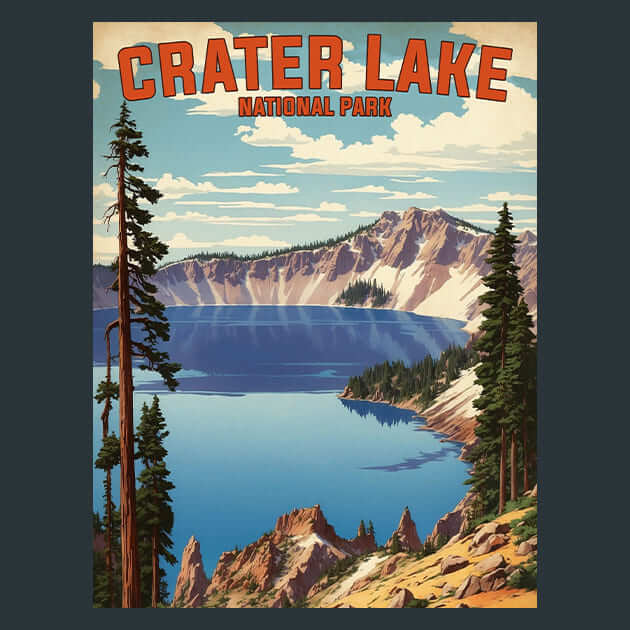 Crater Lake Metal Wall Art and Desktop Mouse Pad by X2Metal