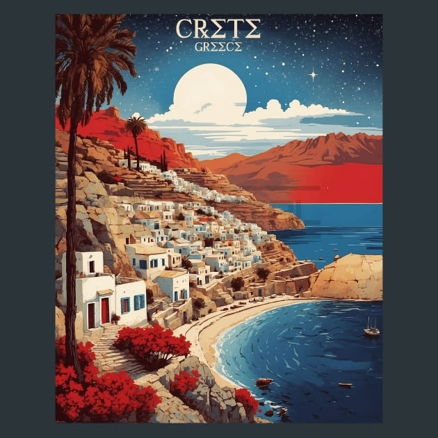 Crete Greece Metal Wall Art and Desktop Mouse Pad by X2Metal