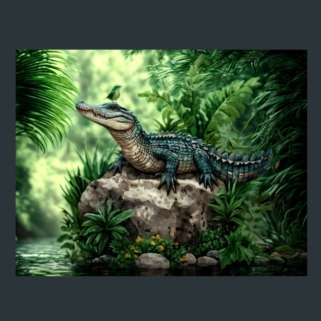 Crocodile Kingdom 9 Metal Wall Art and Desktop Mouse Pad by X2Metal
