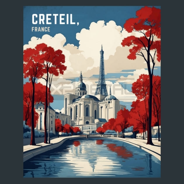 Crteil France Metal Wall Art and Desktop Mouse Pad by X2Metal
