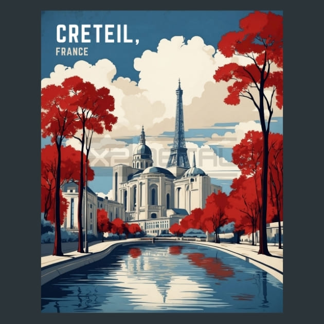 Crteil France Metal Wall Art and Desktop Mouse Pad by X2Metal