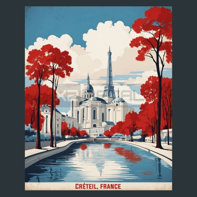 Crteil France Metal Wall Art and Desktop Mouse Pad by X2Metal