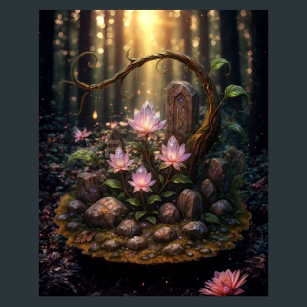 Crystal-Bloom-Magical-Forest-metal-prints-posters-mouse-pads