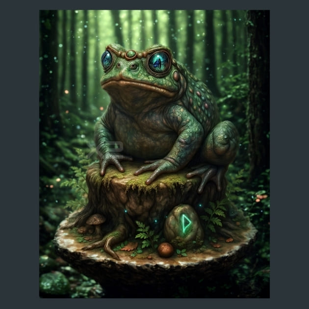 Crystal-Eyed-Toad-Magical-Forest-metal-prints-posters-mouse-pads