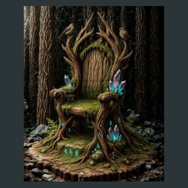 Crystal Rooted Throne Metal Wall Art and Desktop Mouse Pad by X2Metal