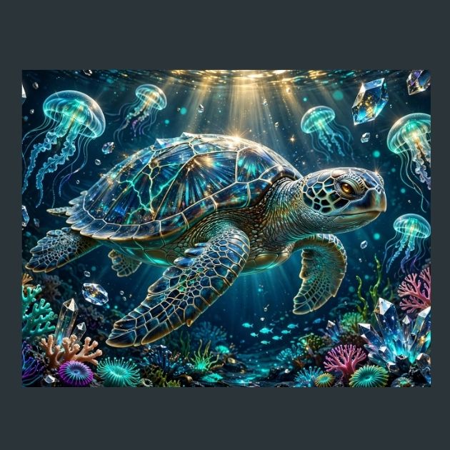 Crystal-Turtle-Metal-Print