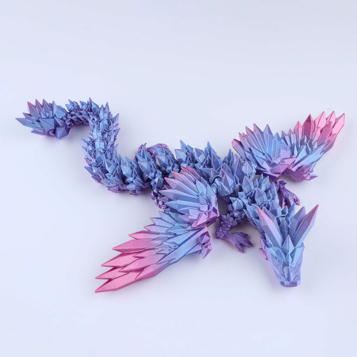 Colorful dragon sculpture on a white background