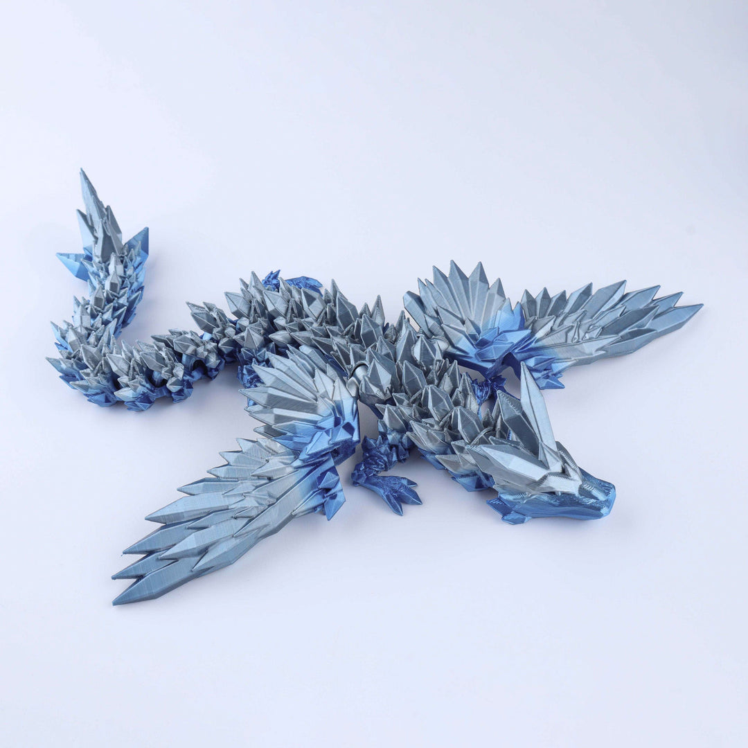 Blue dragon figurine on a white background
